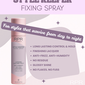 RPR STYLE KEEPER LACQUER 150ML
Long lasting hold, frizz-free shine, and flake-free finish for all hair types.