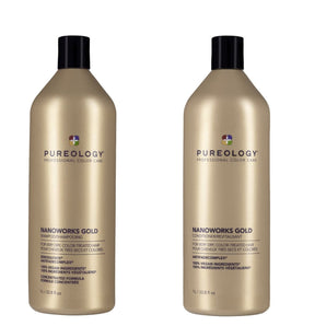 Pureology Nanoworks Gold Shampoo and Conditioner 1000ml Duo - On Line Hair Depot