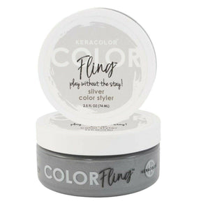 Keracolor Fling Silver Styler Light Hold Temporary Colour for all Hair 2 x 74ml - On Line Hair Depot