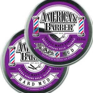 American Barber Hard Mud Wax 100ml Duo Pack ( 2 x 100ml ) - Australian Salon Discounters