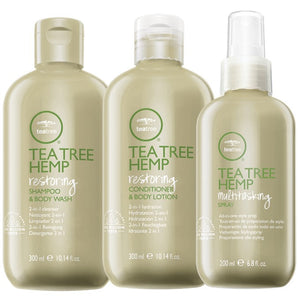 Paul Mitchell Tea Tree Hemp Restoring Shampoo, Conditioner and Spray Trio - Australian Salon Discounters