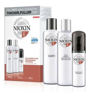 Nioxin Professional System 4 Full Sized Kit Fine Coloured Hair 300ml bottles & 100 ml Treatment - On Line Hair Depot