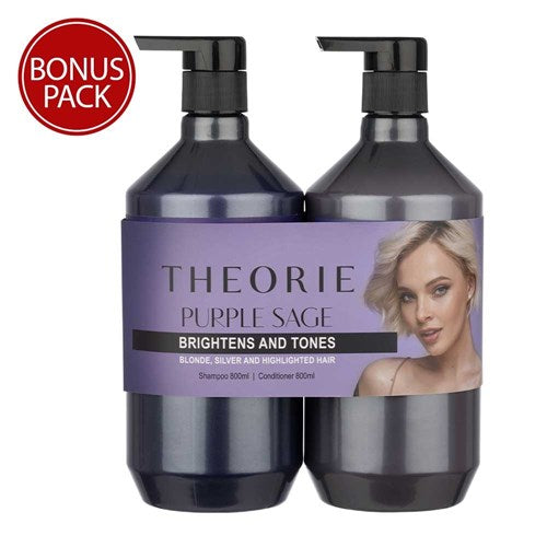 Theorie Purple Sage Brightening Shampoo and Conditioner 800mL Duo - On Line Hair Depot