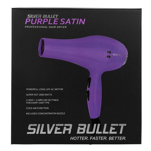 Silver Bullet Satin Hair Dryer Purple - On Line Hair Depot