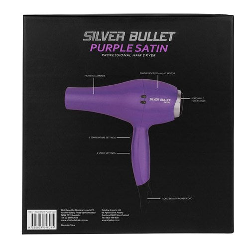 Silver Bullet Satin Hair Dryer Purple - On Line Hair Depot
