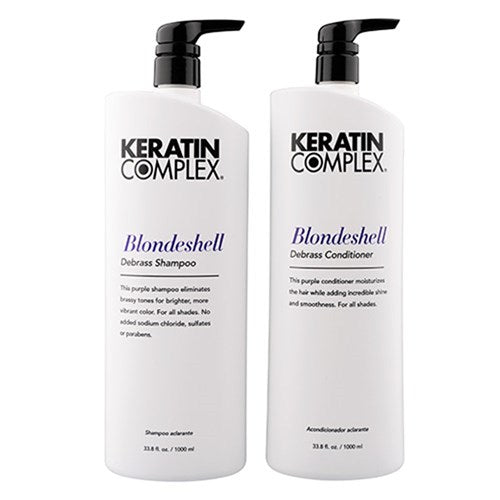 Keratin Complex Blonde Shell Shampoo & Conditioner Duo 1lt with Pumps - On Line Hair Depot