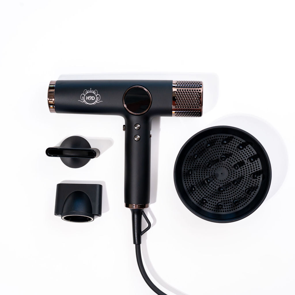 H2D Extreme Hairdryer Four In One Hair Dryer & Styler in Black - On Line Hair Depot
