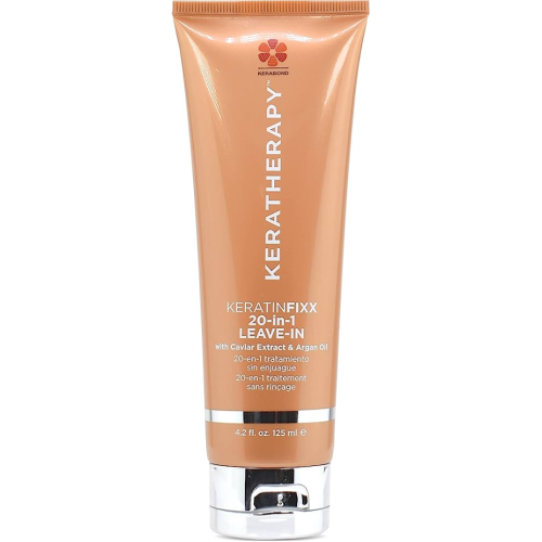 Keratherapy KeratinFixx 20-in-1 Leave-In Conditioning Treatment — a powerhouse formula that transforms your hair in a single step. Infused with keratin, caviar extract, and argan oil, this leave-in spray strengthens, nourishes, and protects every strand from roots to ends.