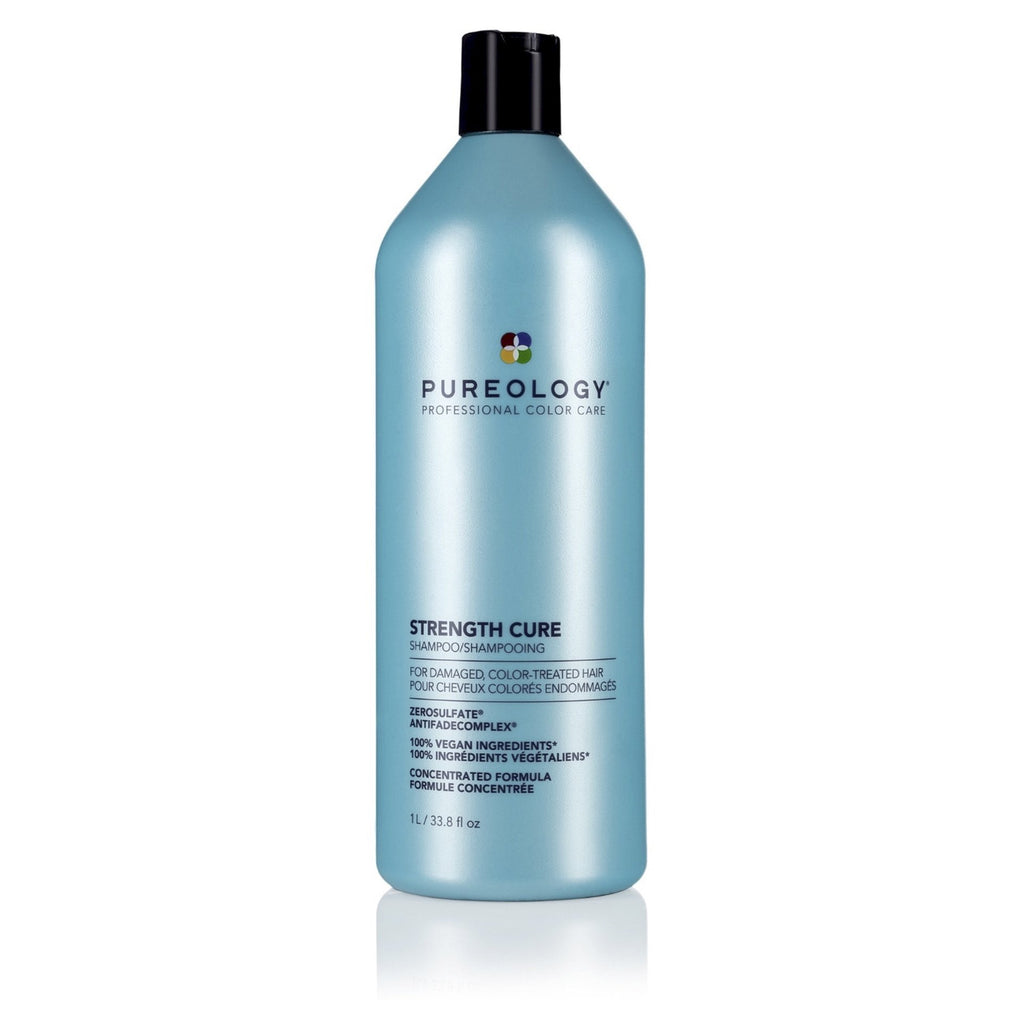 Pureology Strength Cure Shampoo 1lt fortifies & repair damaged, color-treated hair. - On Line Hair Depot