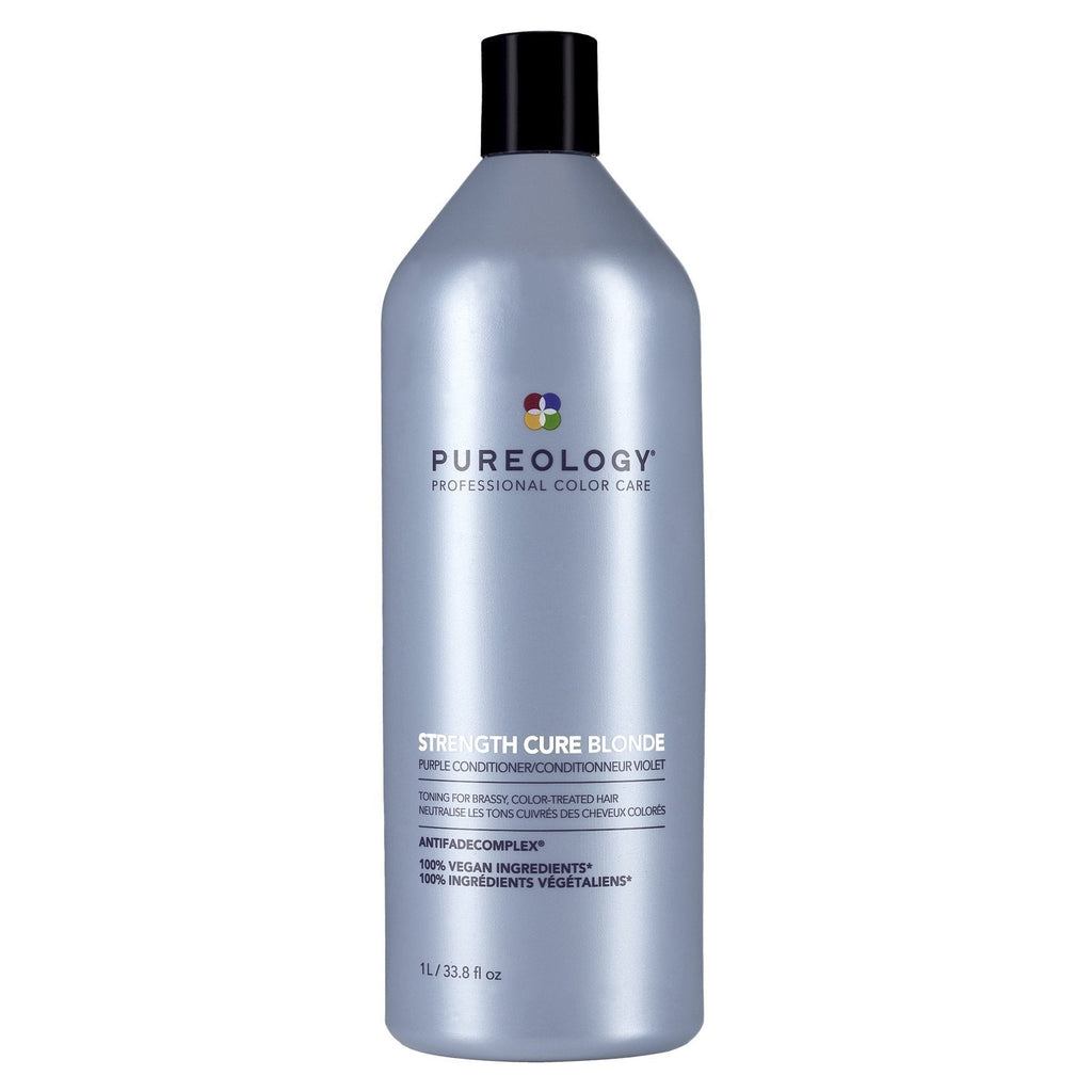 Pureology Strength Cure Blonde Conditioner 1lt purple tones Blonde & strengthens - On Line Hair Depot