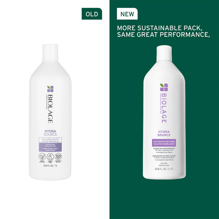 Biolage Hydrasource Shampoo & Detangling Solution Duo 1lt each - On Line Hair Depot