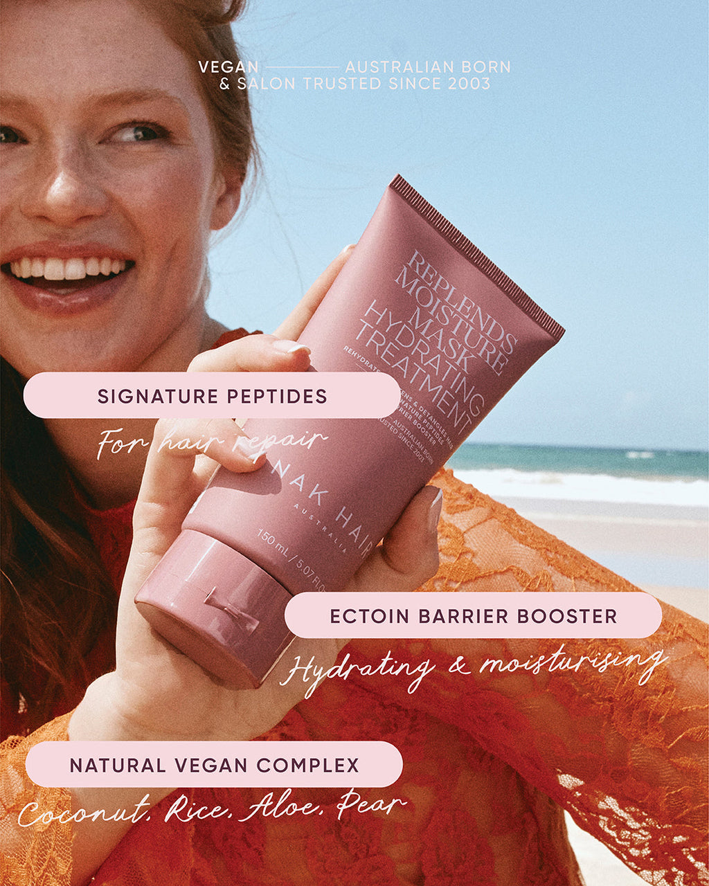 Nak Replends Moisture Mask Treatment hydrates, Softens & Detangles 150ml