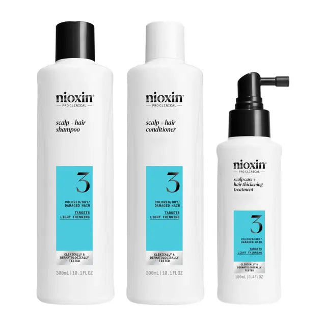 Nioxin System Kit 3 For Color Treated Hair with light Thinning
