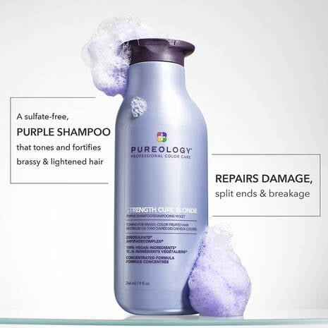 Pureology Strength Cure Blonde Shampoo 1lt purple tones Blonde & strengthens - On Line Hair Depot