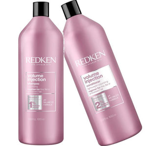 Redken Volume Injection Shampoo and Conditioner 1lt Duo Pack for fine or flat hair in need of volume or lift