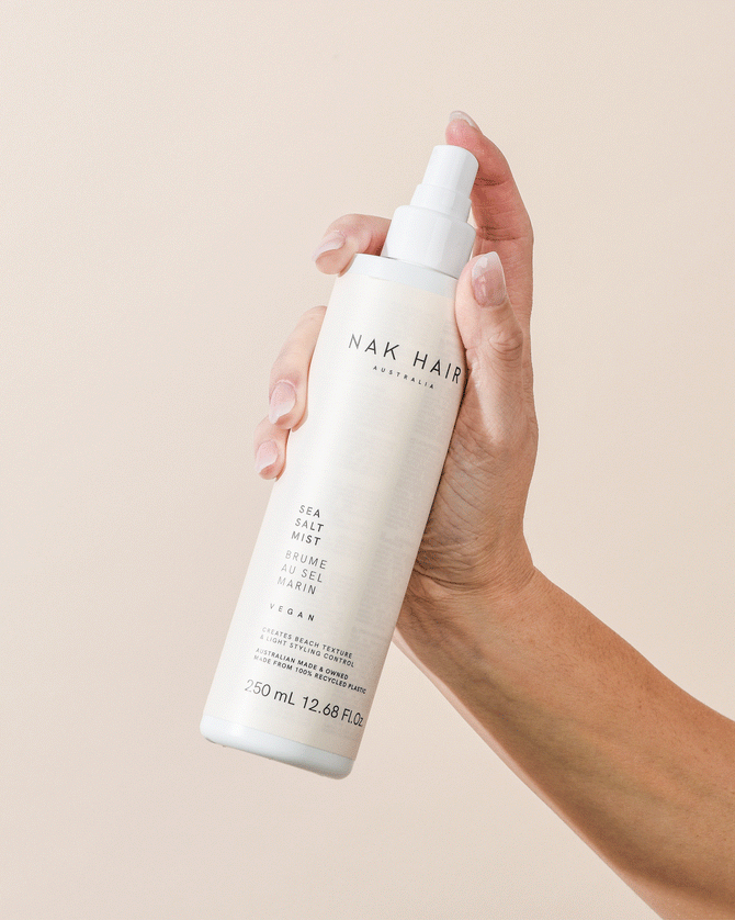 Nak Sea Salt mist Creates Beach Texture and Light Styling Control 250ml - Australian Salon Discounters