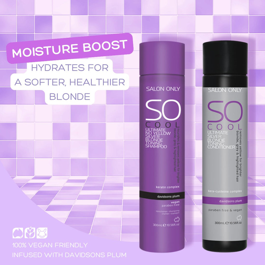 Salon Only SO Cool Shampoo and Conditioner Duo Pack The ultimate silver blonde toning range - Australian Salon Discounters