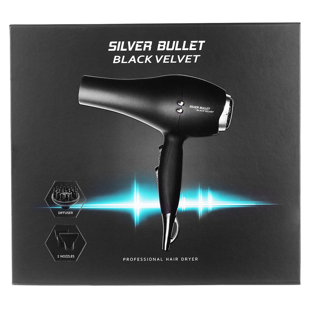 Silver Bullet Black Velvet Hair Dryer with Diffuser - On Line Hair Depot