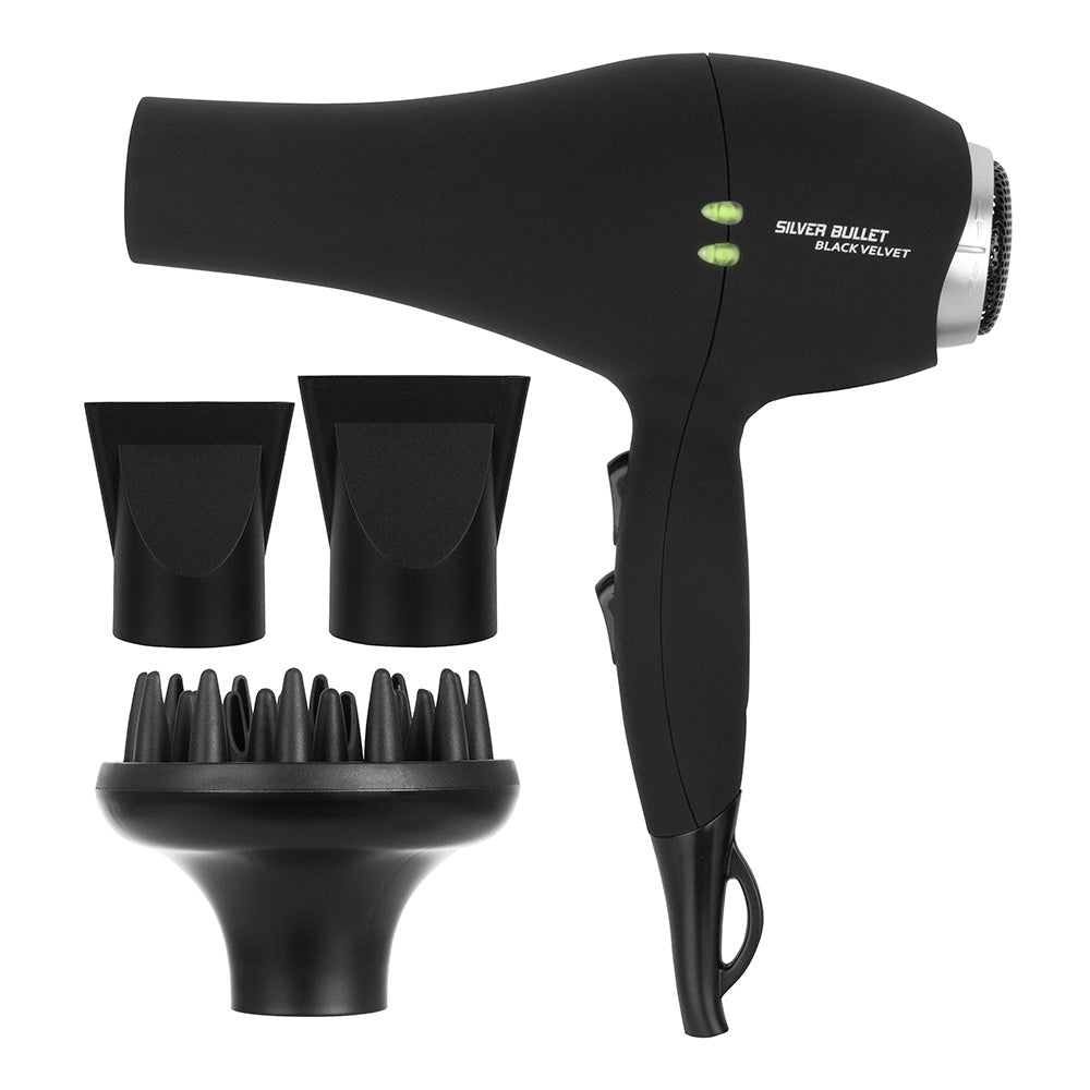 Silver Bullet Black Velvet Hair Dryer with Diffuser - On Line Hair Depot