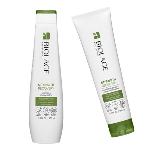 Biolage Strength Recovery Shampoo 400ml and Conditioner 280ml Duo - On Line Hair Depot