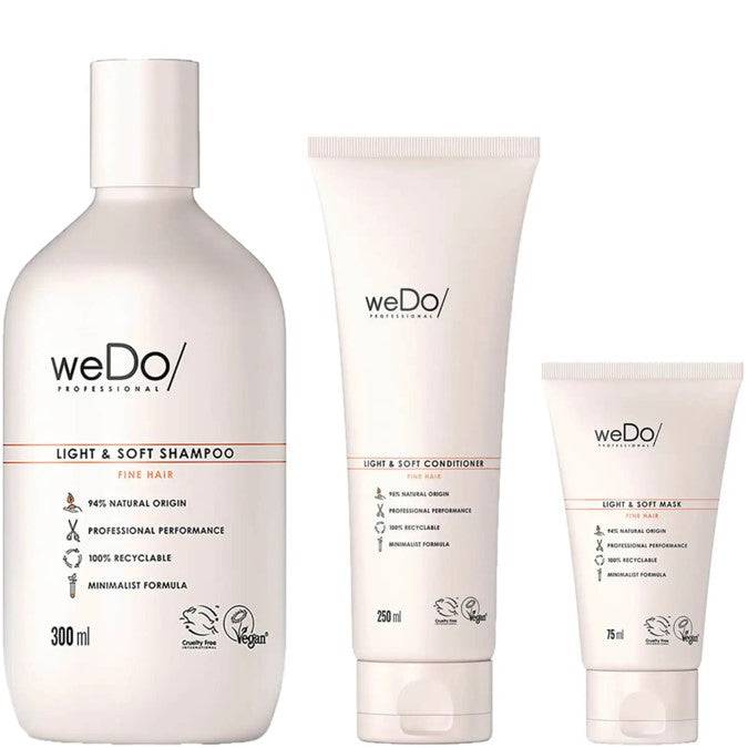 weDo Professional Light & Soft Cleanser Shampoo Conditioner & Mask 75ml Trio - Australian Salon Discounters