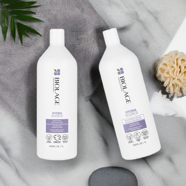 Biolage Hydrasource Shampoo and Detangling Solution Duo - On Line Hair Depot