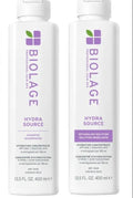 Biolage Hydra Source hair care products including shampoo bottles