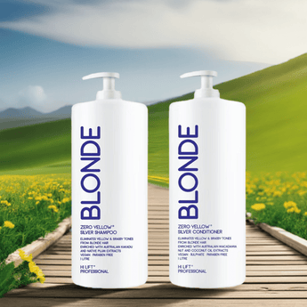 Hi Lift Professional Zero Yellow True Blonde Zero Yellow Pure Silver 1lt Duo Pack - Australian Salon Discounters