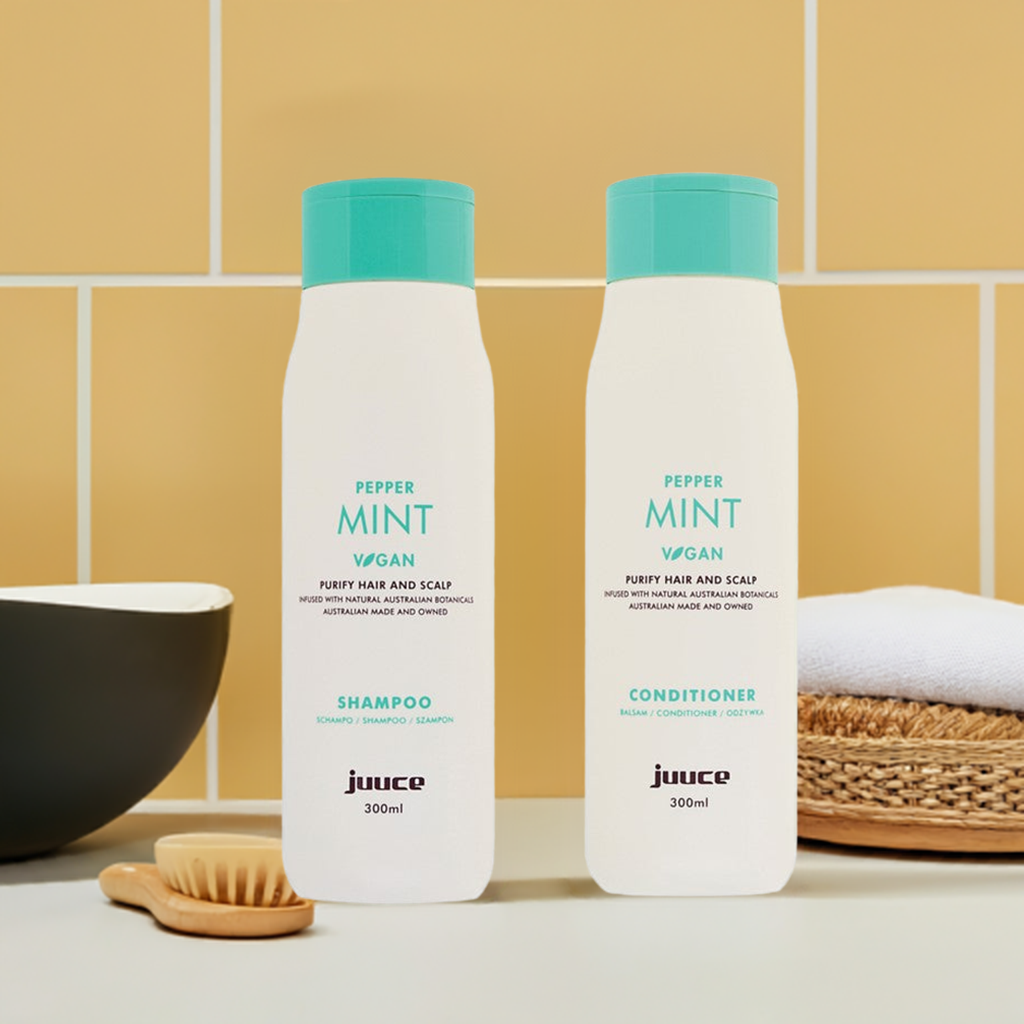 Juuce Pepper Mint Shampoo & Conditioner Purify Hair and Scalp Duo                   . - On Line Hair Depot