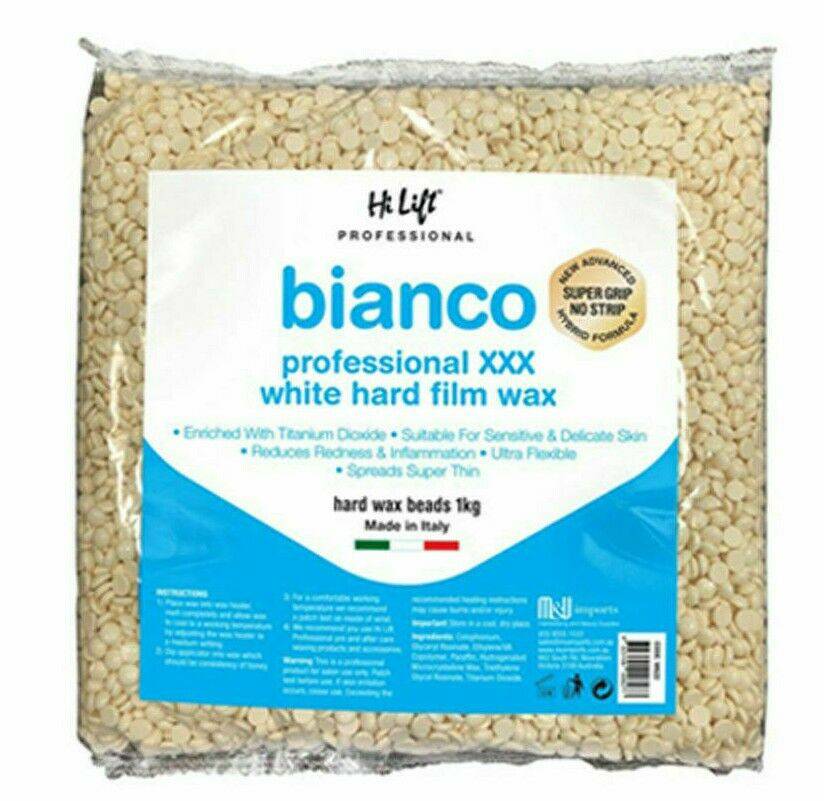 Hi Lift bianco Professional XXX White Hard Film Wax 1kg Bag - Made in Italy - Australian Salon Discounters