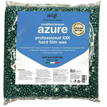 Hi Lift Mediterranean Blue Professional XXX Hard Film Wax 1kg Bag  Made in Italy - Australian Salon Discounters