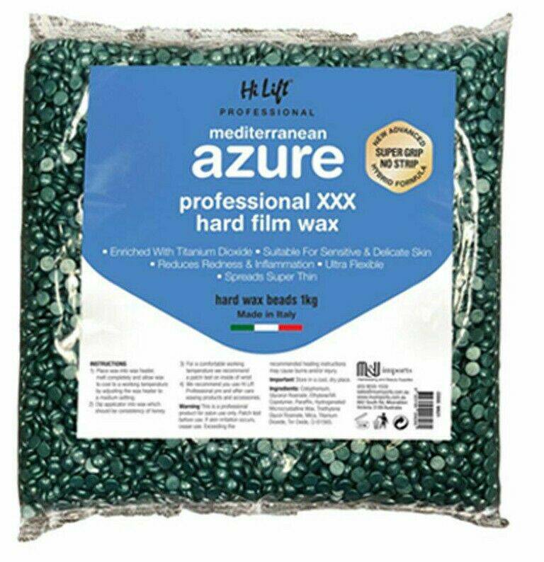 Hi Lift Mediterranean Blue Professional XXX Hard Film Wax 1kg Bag  Made in Italy - Australian Salon Discounters
