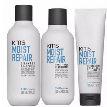 KMS Moist repair Shampoo, Conditoner and Revival Creme Trio - Australian Salon Discounters