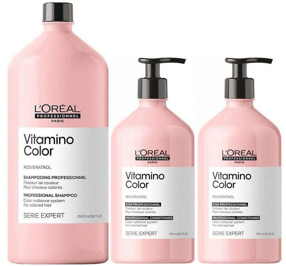 Loreal Professionnel Vitamino Color Shampoo 1 x 1500ml and 2 x Conditioner 750ml - On Line Hair Depot