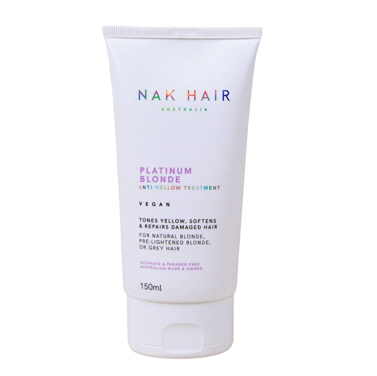 Nak Platinum Blonde Anti-Yellow Treatment Tones, Softens & Repairs 150 ml - Australian Salon Discounters