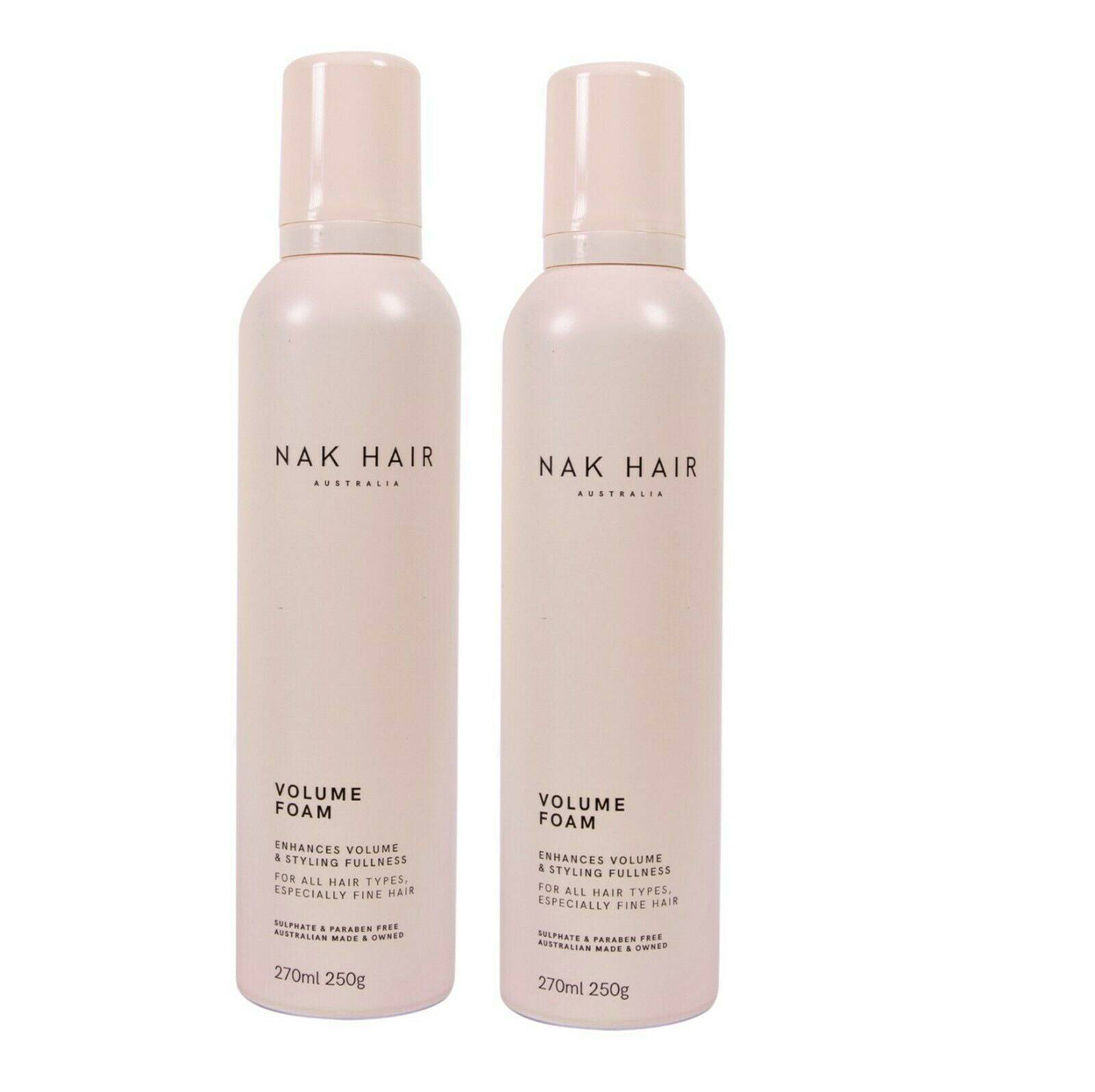 Nak Volume Foam Enhances styling and Volume Fullness 270ml x 2 - Australian Salon Discounters