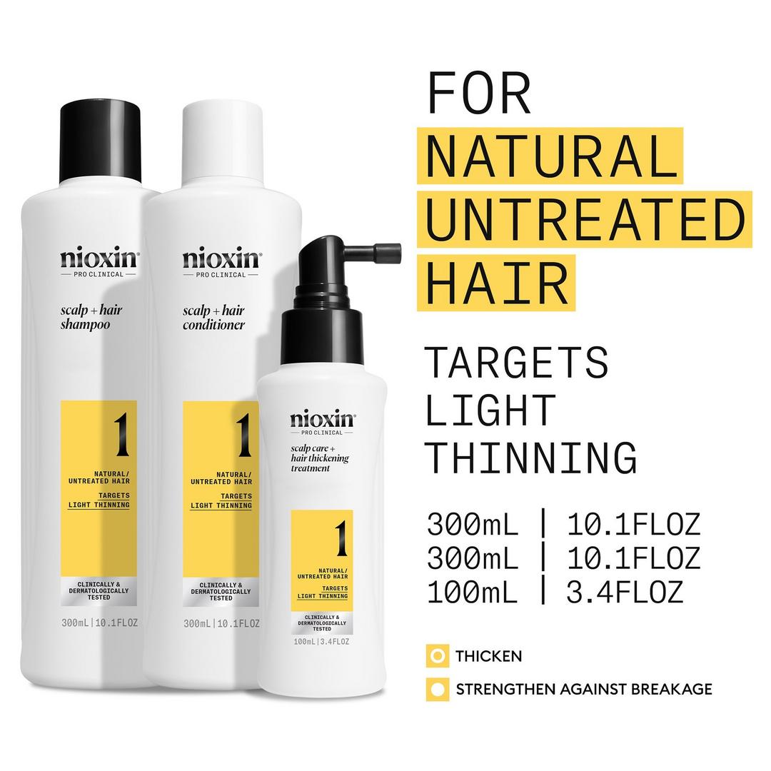 Nioxin System 1 Full Size Kit for natural hair with light thinning - On Line Hair Depot