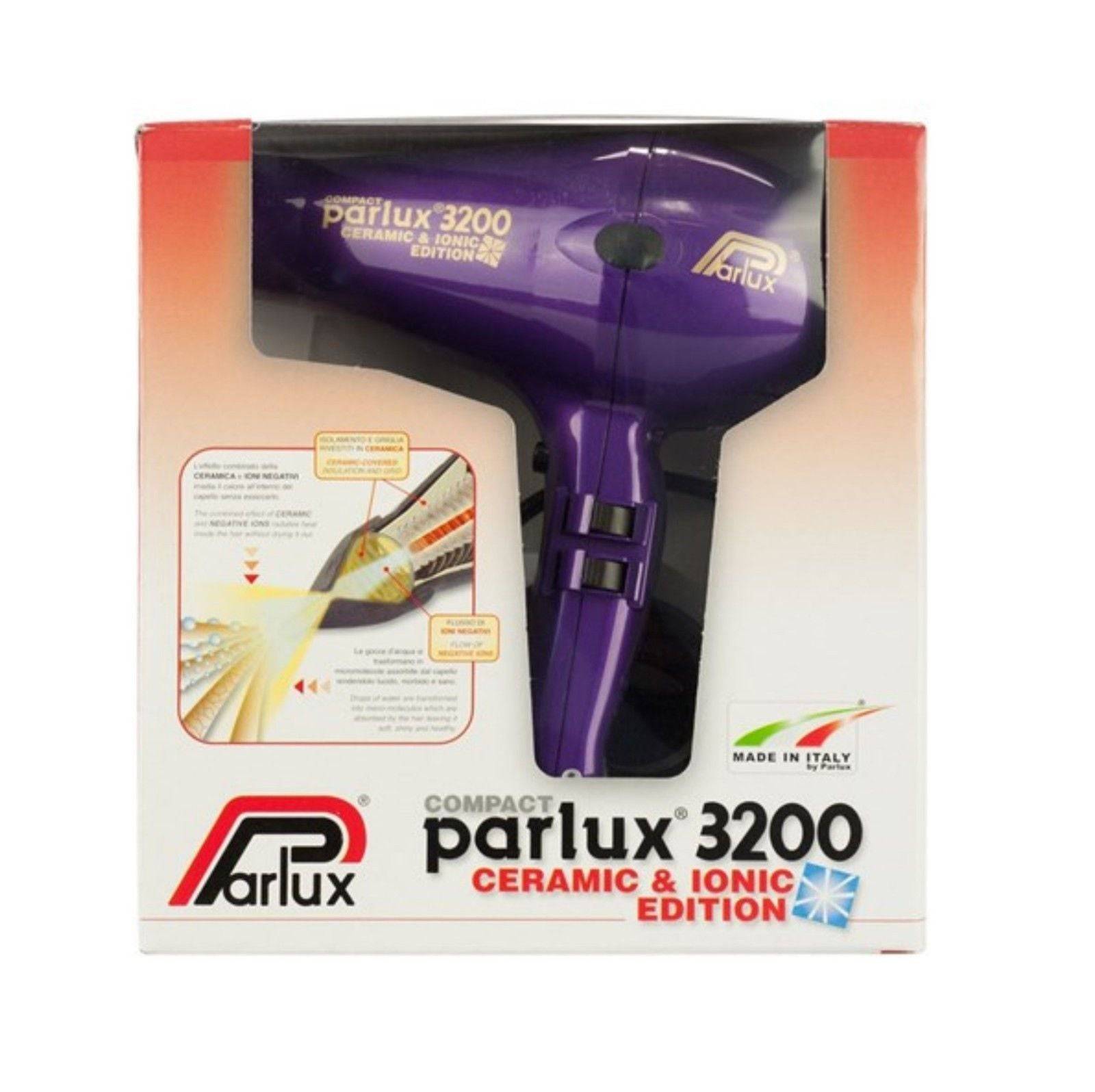 Parlux 3200 Compact Ceramic & Ionic Hair Dryer 1900W - Purple - On Line Hair Depot