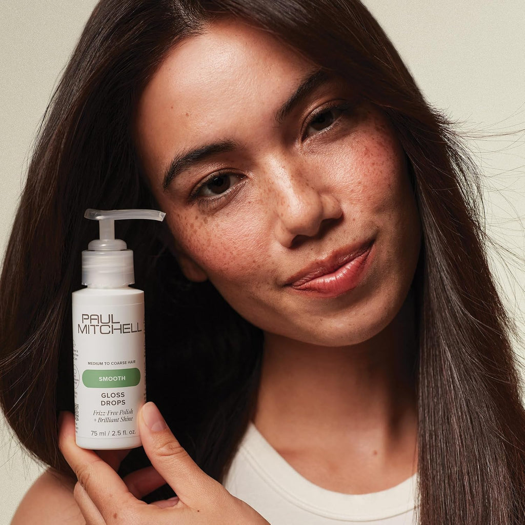 Paul Mitchell Smooth Gloss Drops Shine Serum, Frizz-Free Polish, Brilliant Shine, For Medium To Coarse Hair - On Line Hair Depot