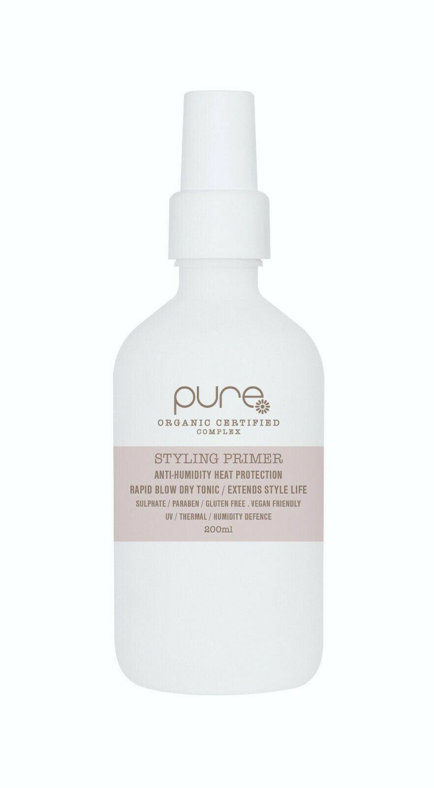 Pure Styling Primer 200ml Anti Humidity Heat Protection Rapid Blow Dry Tonic - On Line Hair Depot