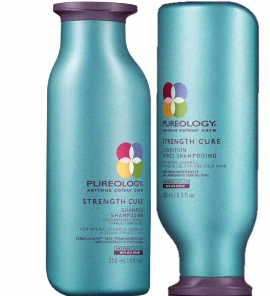 Pureology Strength Cure Shampoo 250ml Duo fortifies & repair damaged hair - On Line Hair Depot