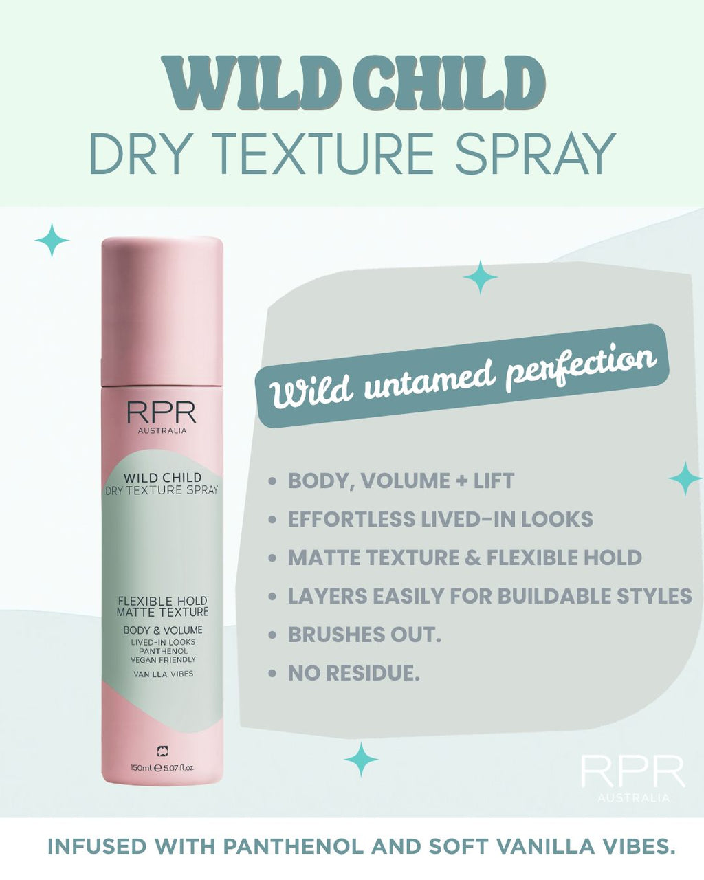 RPR Wild Child Dry Texture Spray!
Flexible Hold Matte Texture Body and Volume