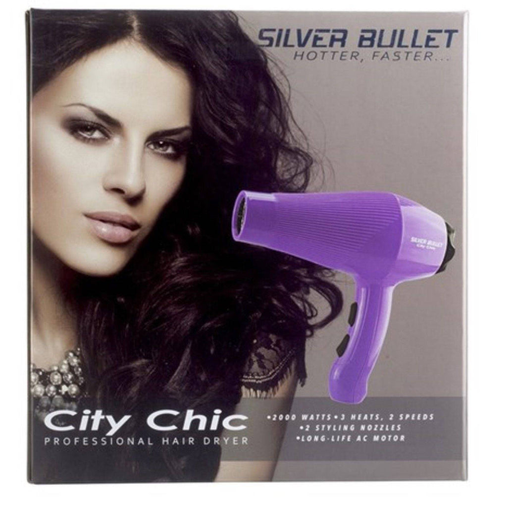 Silver Bullet City Chic Hair Dryer 2000W Violet - On Line Hair Depot