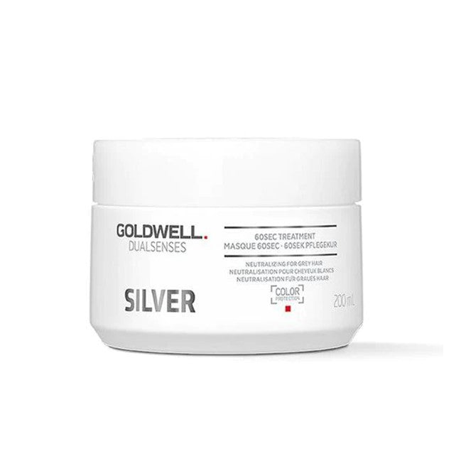 Goldwell Dualsenses Silver 60sec Treatment 200ml for neutralizing Grey Hair - On Line Hair Depot