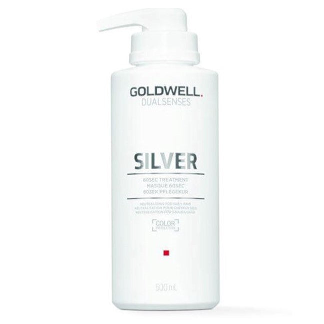 Goldwell Dualsenses Silver 60sec Treatment 500ml for neutralizing Grey Hair - On Line Hair Depot