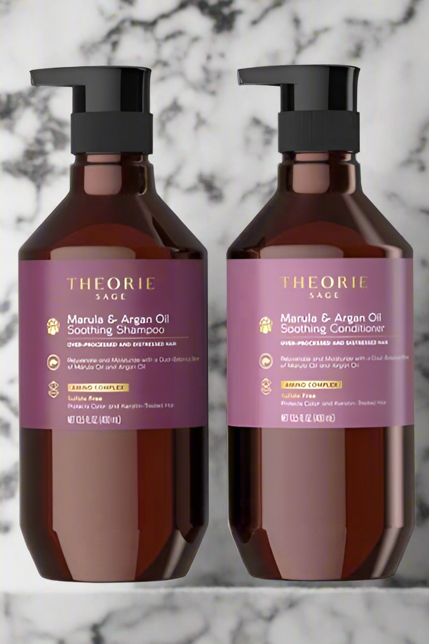 Theorie Marula and Argan Smoothing Shampoo and Conditioner 400 ml - On Line Hair Depot