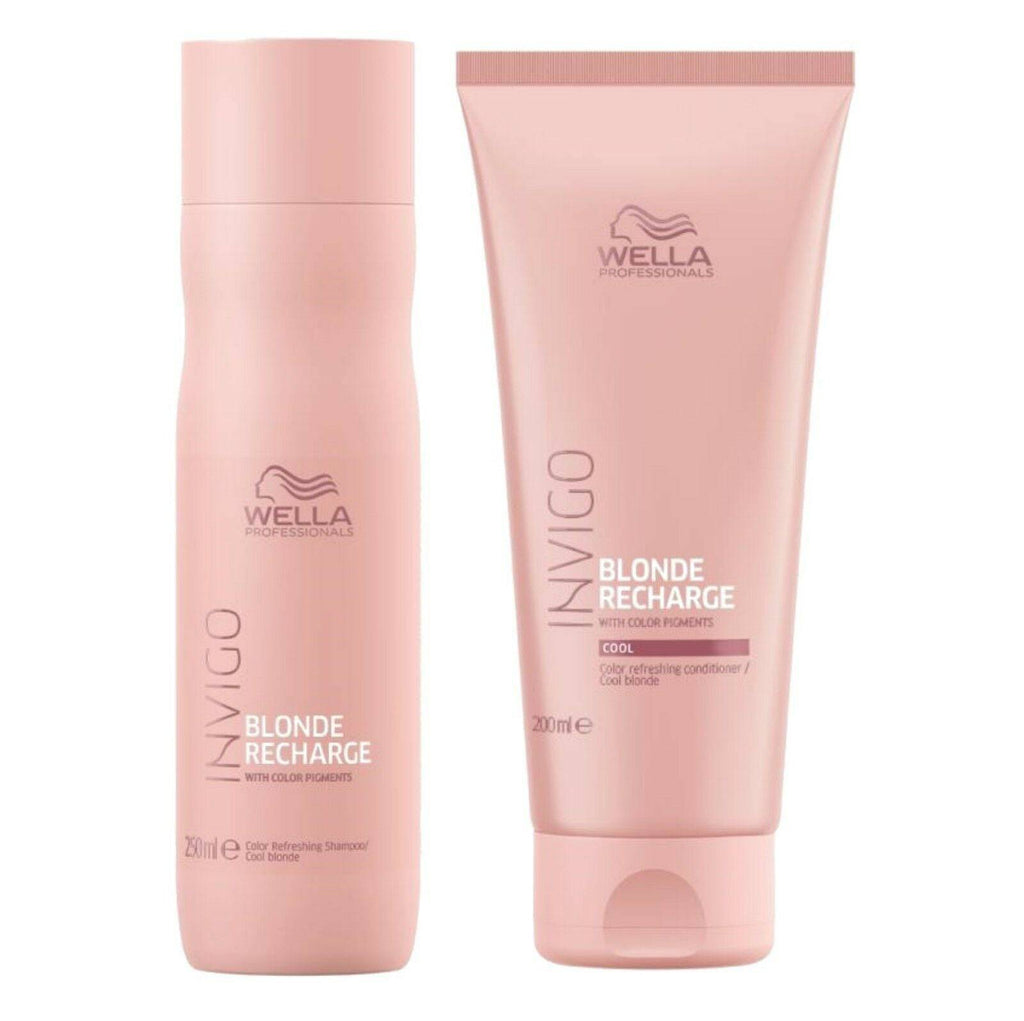 Wella Professionals Invigo Blonde Recharge Cool Blonde Refreshing Shampoo Conditioner Duo - Australian Salon Discounters