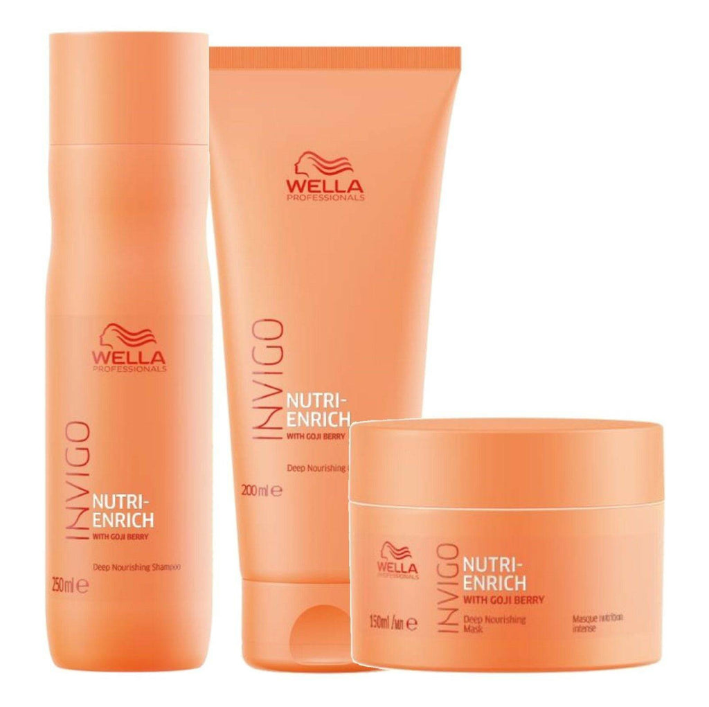 Wella Professionals Invigo Nutri enrich Shampoo Conditioner Mask Trio - Australian Salon Discounters