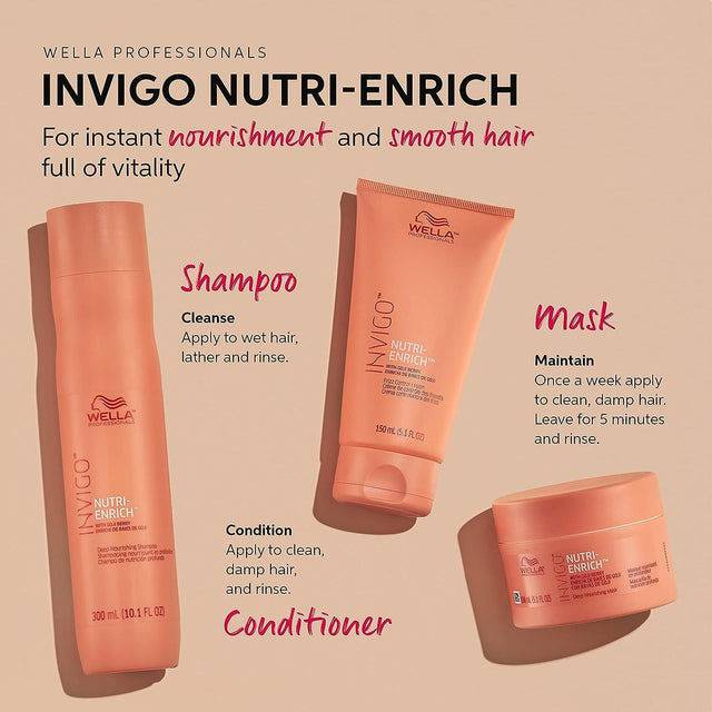Wella Professionals Invigo Nutri enrich Shampoo Conditioner Mask Trio - Australian Salon Discounters