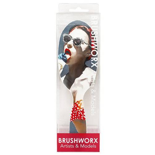 Brushworx Artists and Models Oval Cushion Hair Brush - Bubblegum Pop Ice - On Line Hair Depot